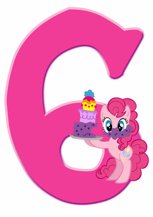 number 6 Little Pony Birthday Party Printable