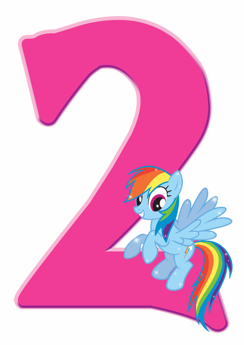 Rainbow number 2 Little Pony Birthday Party Printable