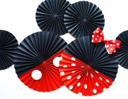 Декор из зонтиков-вертушек для дня рождения «Минни или Микки Маус» своими руками