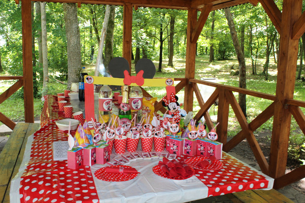 Алисочке 1 годик день рождения в стиле Минни Маус (красный цвет)