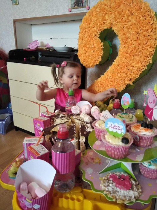 Два годика Любаше день рождения в стиле Свинка Пеппа