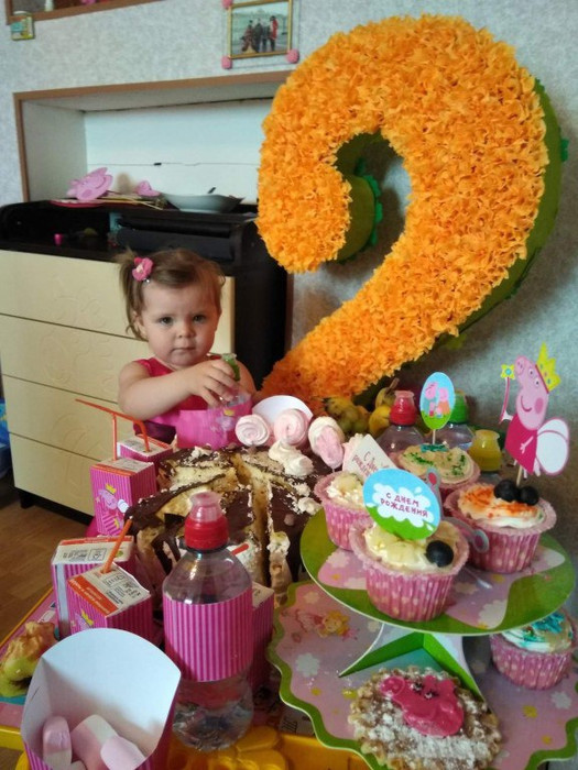 Два годика Любаше день рождения в стиле Свинка Пеппа