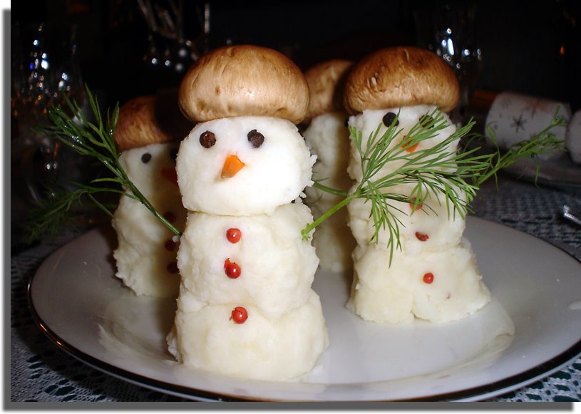 Снеговики из картофеля рецепт