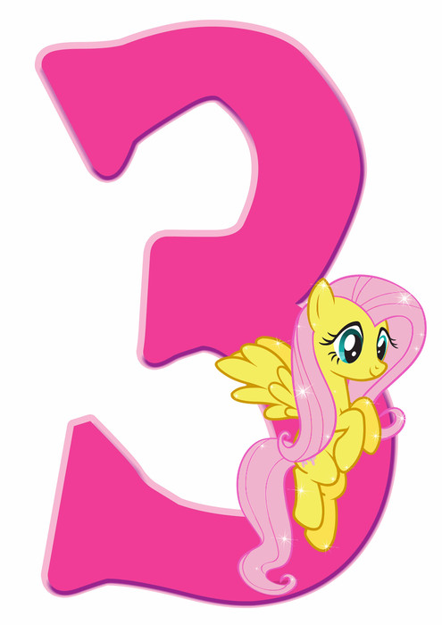 number 3 Little Pony Birthday Party Printable