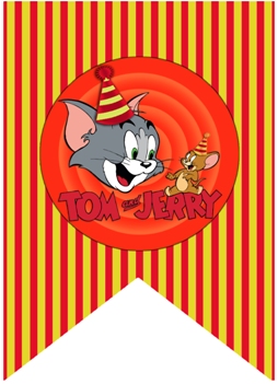 растяжка с днем рождения в стиле Том и Джерри скачать