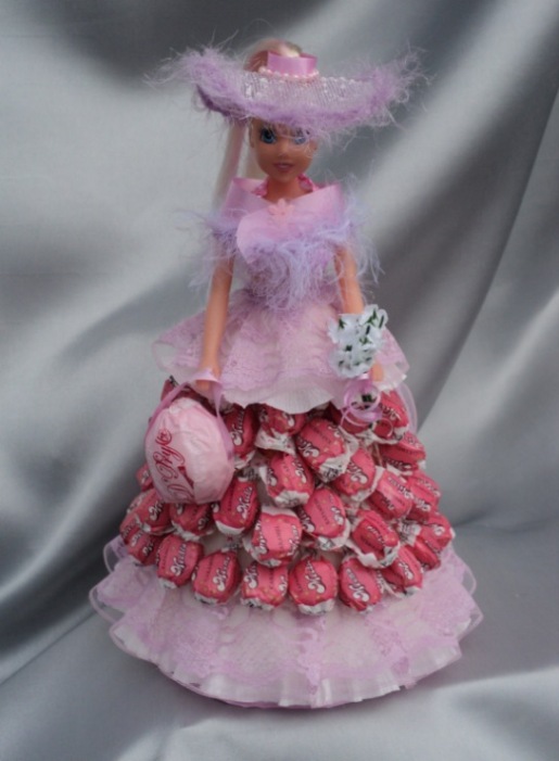 кукла в платье из конфет мастер класс