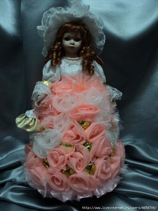 кукла в платье из конфет мастер класс