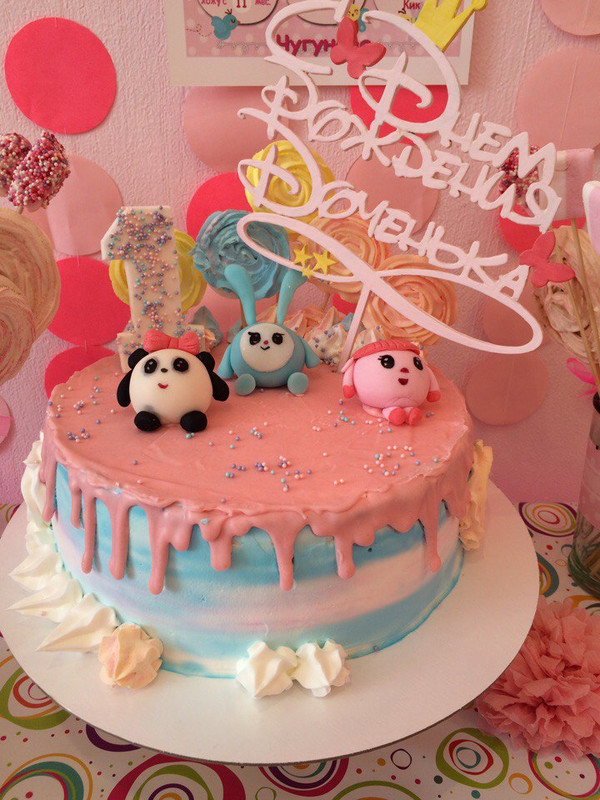 торт на 1 годик день рождения Малышарики оформление