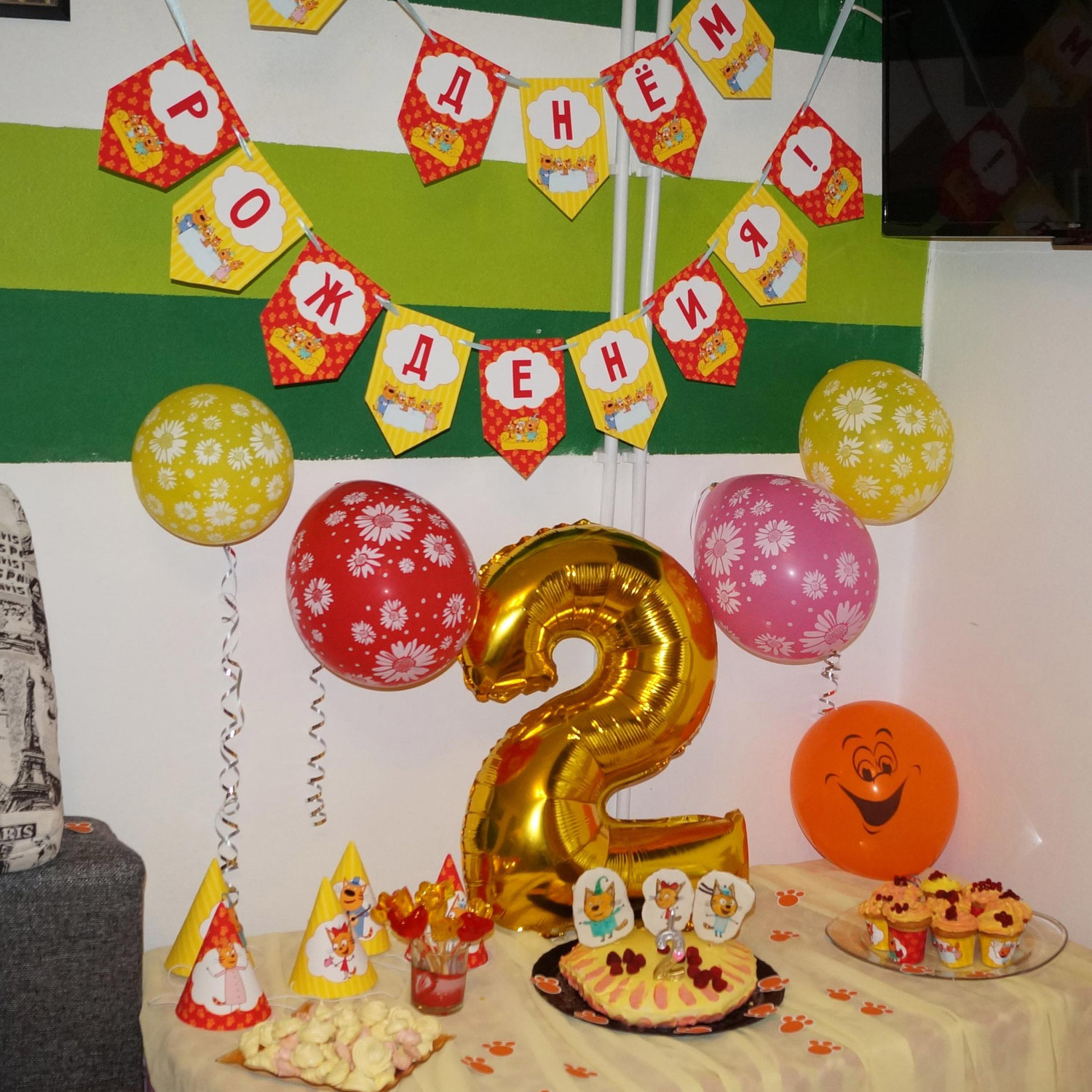 Сценарий дня рождения 3. Украшение комнаты на др 3 года. Детский день рождения 2 года идеи. День рождения в стиле три кота. Украшения комнаты на день рождения 2 годика.